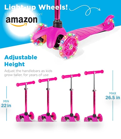 Kids Mini Kick Scooter with Light-Up Wheels — Balance Bikes, Best Choice Products