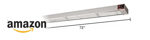 Food Heat Lamp Strip Heater with Undermount Brackets — Warmers, Winco