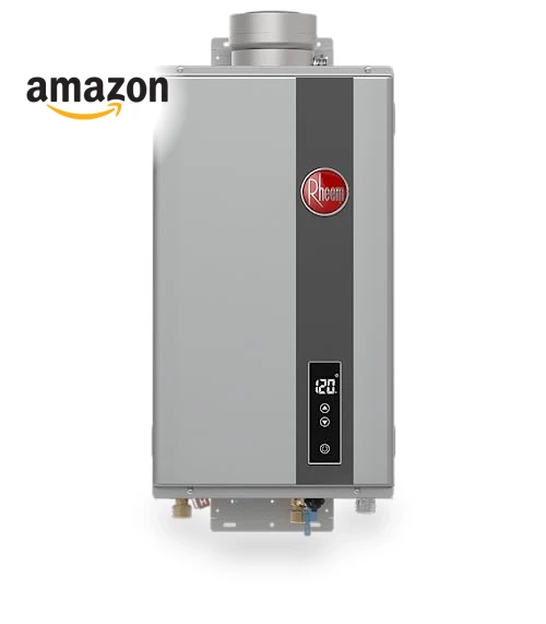 High Efficiency Non-Condensing Indoor Tankless Natural Gas Water Heater — Gas-Powered Room Warmers, Rheem