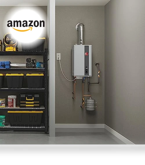 High Efficiency Non-Condensing Indoor Tankless Natural Gas Water Heater — Gas-Powered Room Warmers, Rheem