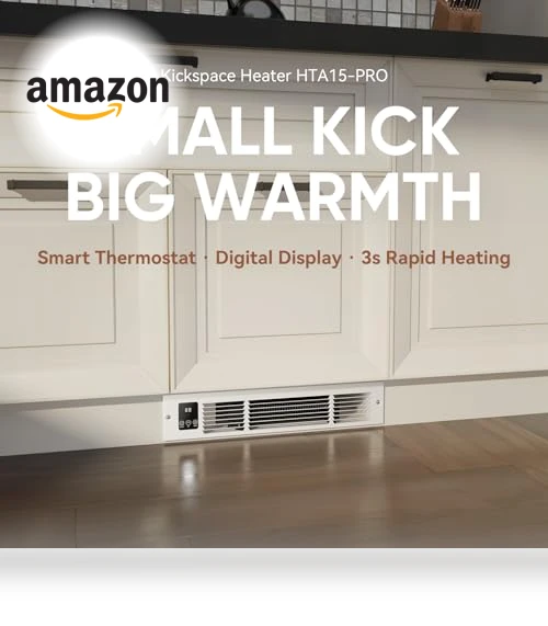 Kickspace Heater with Built-In Thermostat and Timer — Heater Spare Components, AIREPUSH