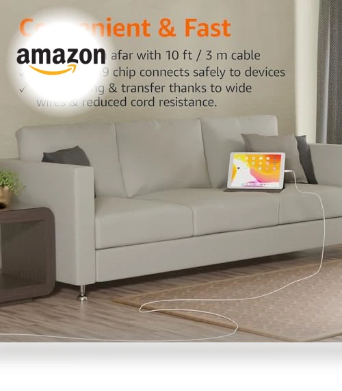 USB-A to Lightning Charger Cable — Lightning, Amazon Basics