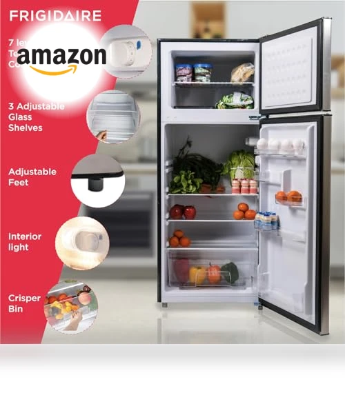2 Door Apartment Size Refrigerator with Freezer — Mini Fridges, Frigidaire