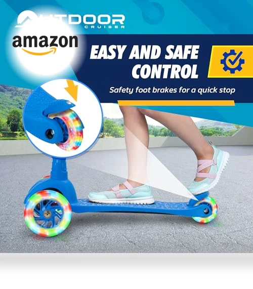 3-Wheel Kids Scooter with Lean-to-Steer Technology — Balance Bikes, OutdoorCruiser