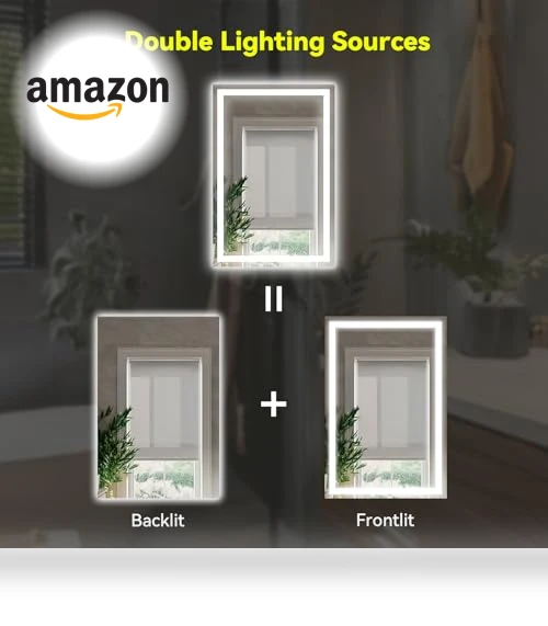 LED Vanity Bathroom Mirror with Lights — Shower, MISSDAY