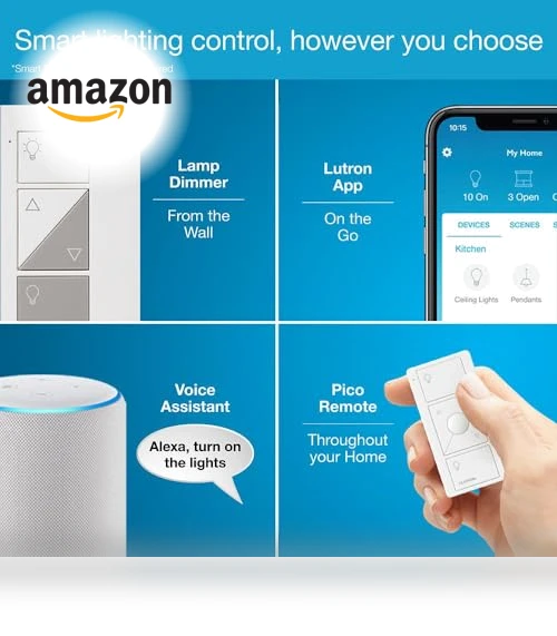 Smart Lamp Dimmer 3-Way Kit with Pico Remote — LED, Lutron