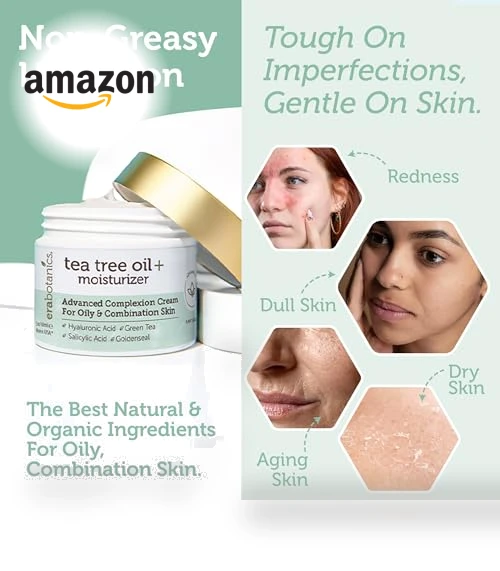 Tea Tree Cream Face Moisturizer for Oily Skin — Beauty & Personal Care, Era Organics