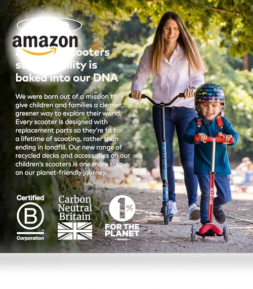 Three Wheeled Lean-to-Steer Scooter with LED Wheels — Push Scooters, Micro