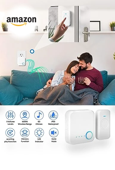 Waterproof Wireless Doorbell with 60 Chimes — Kits, FOVKSUC