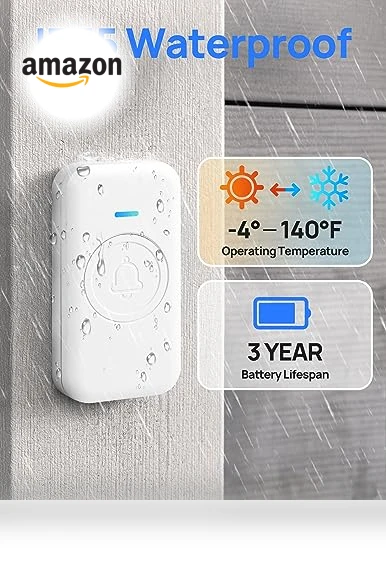 Waterproof Wireless Doorbell with 60 Chimes — Kits, FOVKSUC