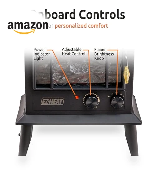 Electric Fireplace Space Heater with Flame Effect — Portable Heating Solutions, EZ-HEAT