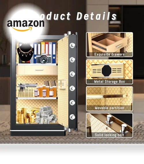 Extra Large Home Safe with Fireproof Waterproof Bag — Cabinet Safes, FABAO