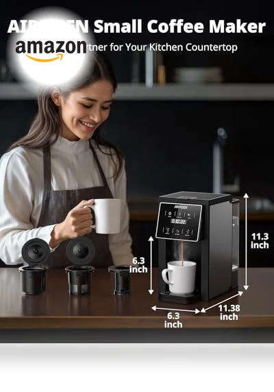 Grind & Brew Coffee Maker with Built-in Grinder — Single-Cup Coffee Makers, AIRMSEN