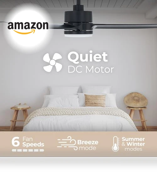 Smart Indoor and Outdoor Ceiling Fan with LED Light Kit — Ceiling Fan Wall Controls, East Grove Home