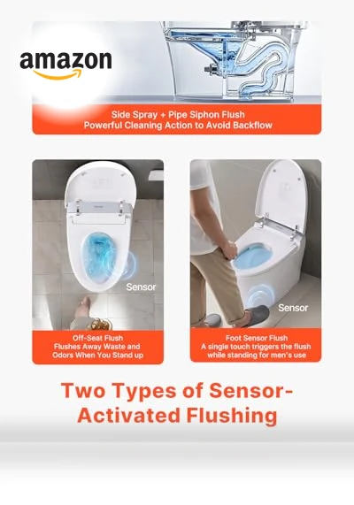 Smart Toilet with Heated Seat and Air Drying — Bathroom Essentials, VEVOR