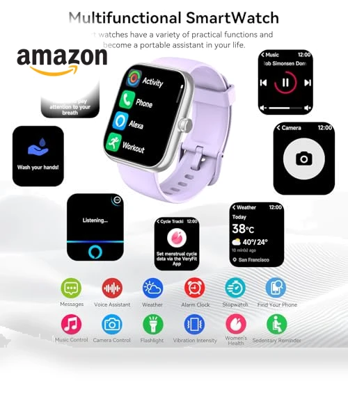 Smart Watch with Alexa & Bluetooth Calls — Smartwatches, Senbono