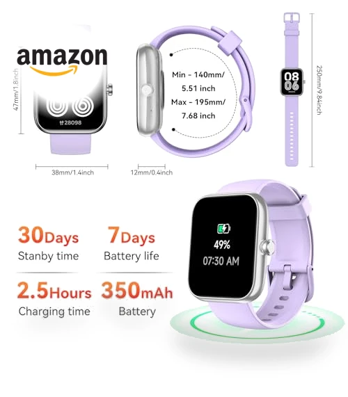Smart Watch with Alexa & Bluetooth Calls — Smartwatches, Senbono