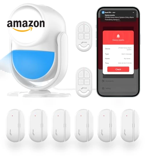 WiFi Home Alarm System with PIR Motion Sensor — Smart Home Security, CPVAN