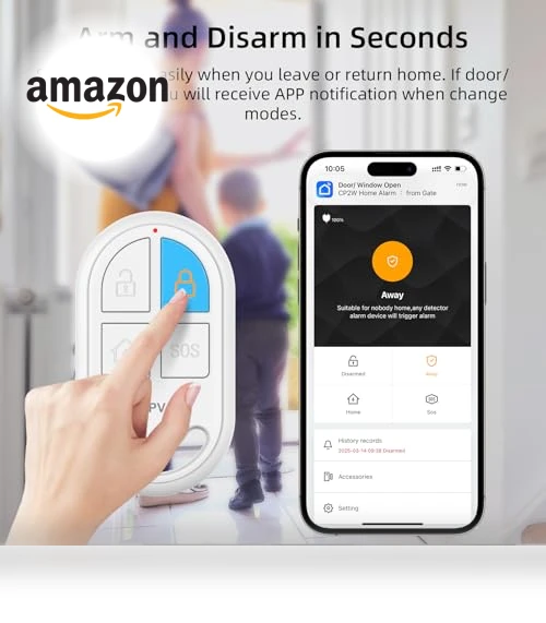 WiFi Home Alarm System with PIR Motion Sensor — Smart Home Security, CPVAN