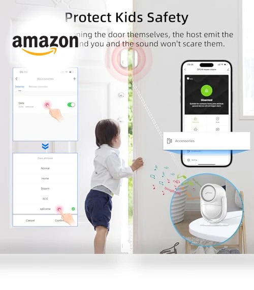 WiFi Home Alarm System with PIR Motion Sensor — Smart Home Security, CPVAN
