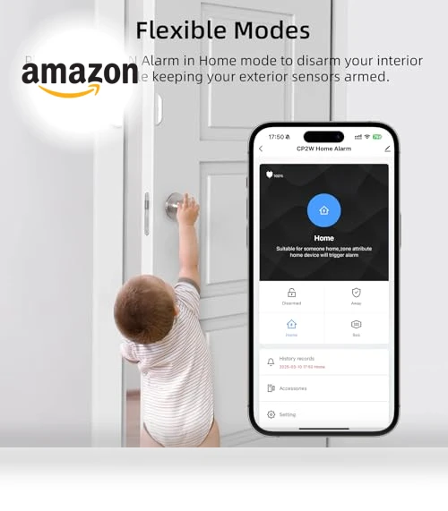 WiFi Home Alarm System with PIR Motion Sensor — Smart Home Security, CPVAN