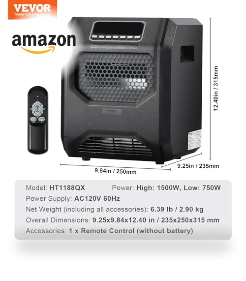 Infrared Heater — Portable Heating Solutions, VEVOR