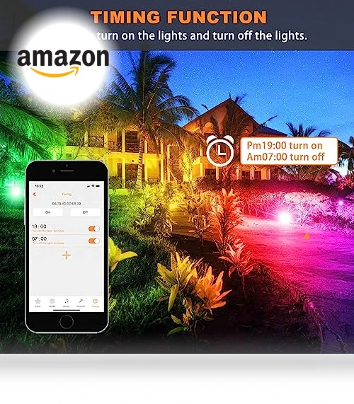 LED Flood Light 80W, Outdoor RGB Color Changing, Smart Floodlights RGBW — Outdoor Security & Flood Lighting, ILC