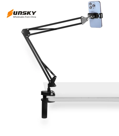 Live Broadcast Desktop Articulating Arm Holder with Phone Clamp — Vehicle Phone Holders, PULUZ