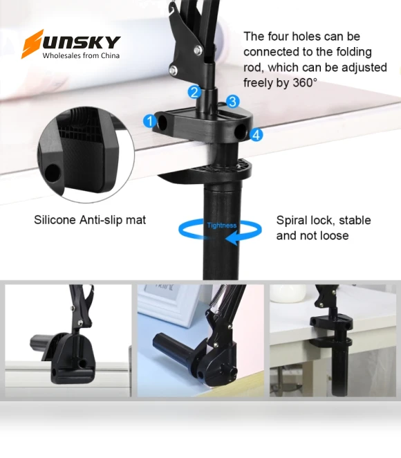 Live Broadcast Desktop Articulating Arm Holder with Phone Clamp — Vehicle Phone Holders, PULUZ