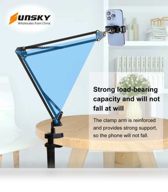 Live Broadcast Desktop Articulating Arm Holder with Phone Clamp — Vehicle Phone Holders, PULUZ