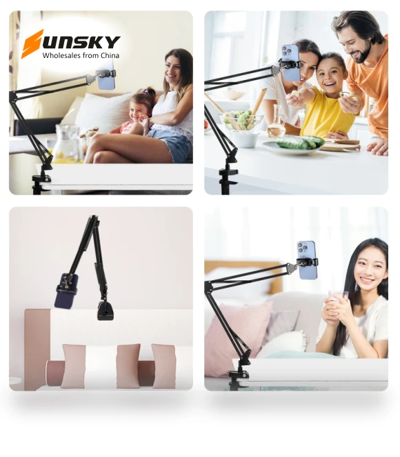 Live Broadcast Desktop Articulating Arm Holder with Phone Clamp — Vehicle Phone Holders, PULUZ