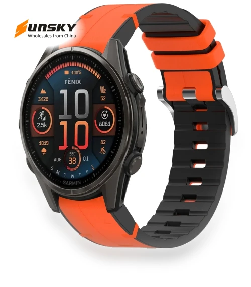 Quick Release Buckle Silicone Leather Watch Band — Watch Straps & Bands, Garmin