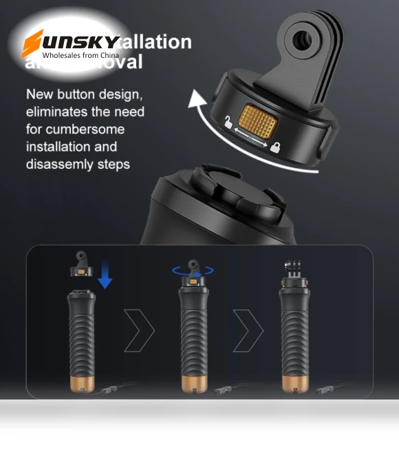 Quick Release Floating Handle Hand Grip — Action Cameras, PULUZ