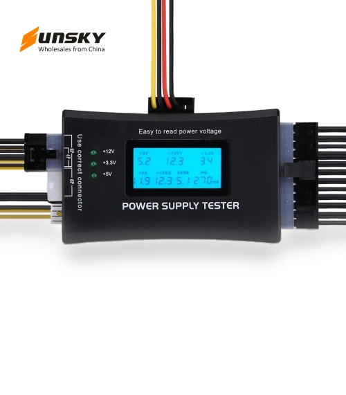 Digital LCD Display PC Computer Power Supply Tester — Battery Testing Tools