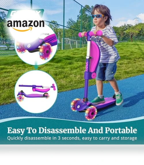 Kids Kick Scooter with LED Lighted Wheels — Balance Bikes, Gotrax