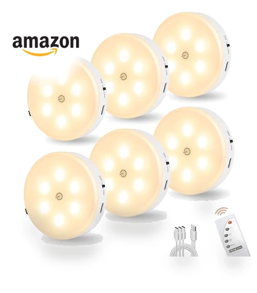 Rechargeable Puck Lights with Remote Control — Under-Cabinet Lights, MICLIONLED