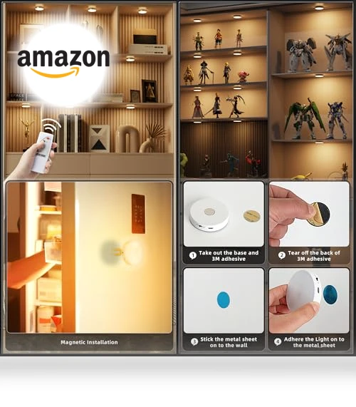 Rechargeable Puck Lights with Remote Control — Under-Cabinet Lights, MICLIONLED