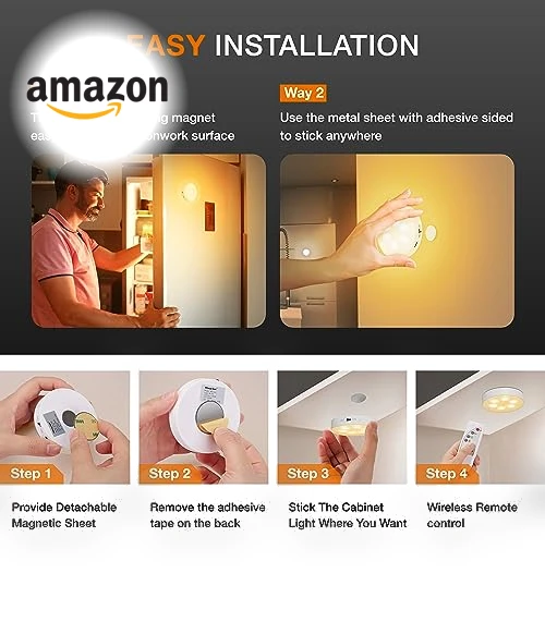 Rechargeable Puck Lights with Remote Control — Under-Cabinet Lights, MICLIONLED
