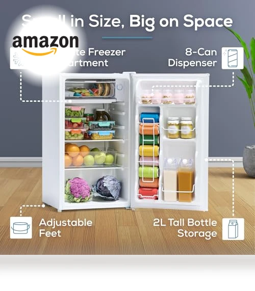 Single Door Compact Refrigerator with Freezer — Mini Fridges, Igloo