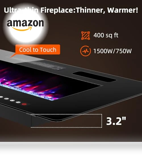 Ultra Thin Electric Fireplace — Electric Heating Solutions, BREEZEHEAT