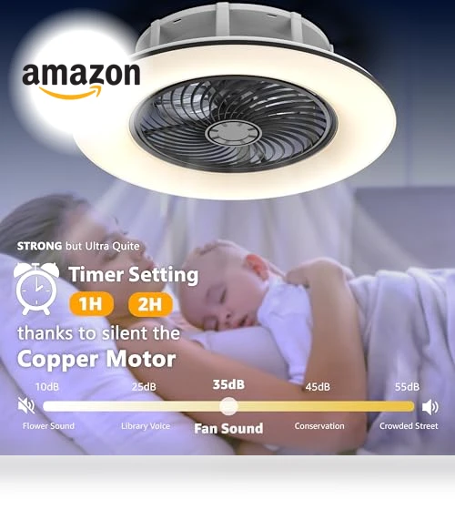 Bladeless Ceiling Fan with Light and Remote Control — Ceiling Fan Wall Controls, PrimeMall