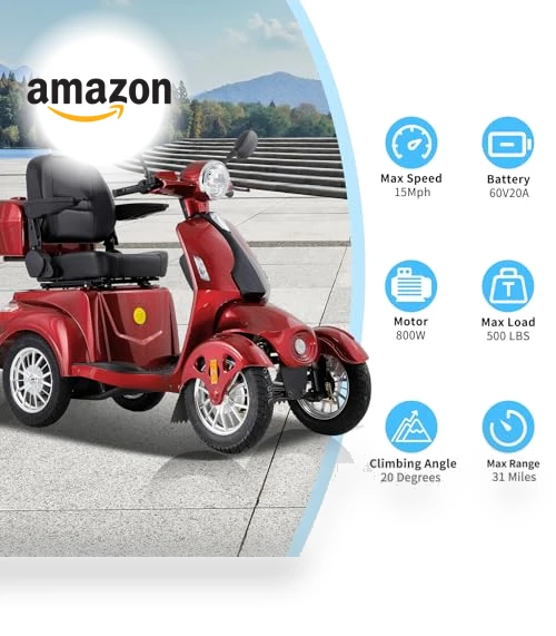 Heavy-Duty 4 Wheel Mobility Scooter — Mobility Scooters, Dvsripa