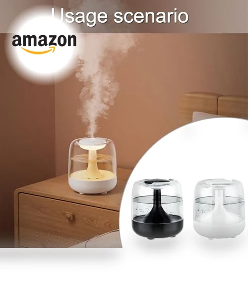 Quiet Bedroom Air Moisturizer Cool Humidifier with 7 Color Lighting — Air Moisturizers, Lupsty