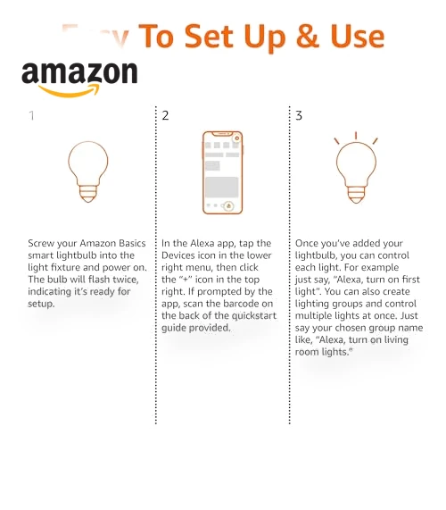 Smart A19 LED Light Bulb — LED, Amazon Basics