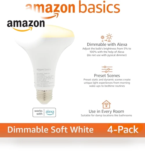 Smart BR30 LED Light Bulb — LED, Amazon Basics