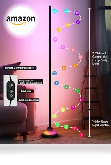 Smart RGB LED Floor Lamp with Music Sync — LED Strips, APPECK
