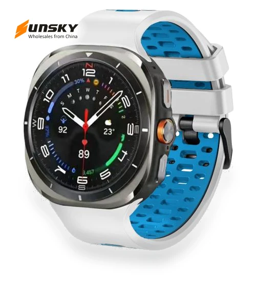 Two Color Silicone Breathable Watch Band — Watch Accessories, Samsung