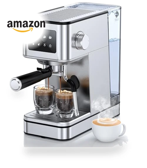 Compact Espresso Maker with Steam Milk Frother — Espresso Machines, QJA