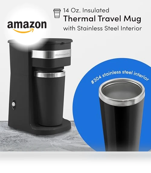 Personal Single-Serve Compact Coffee Maker — Single-Cup Coffee Makers, Elite Gourmet