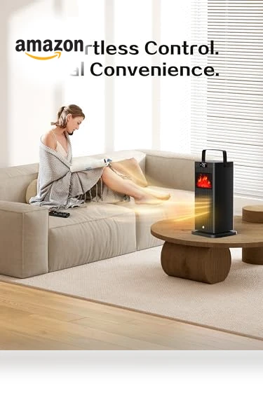Portable Space Heater with Fireplace Flame Effect — Portable Heating Solutions, BJOP